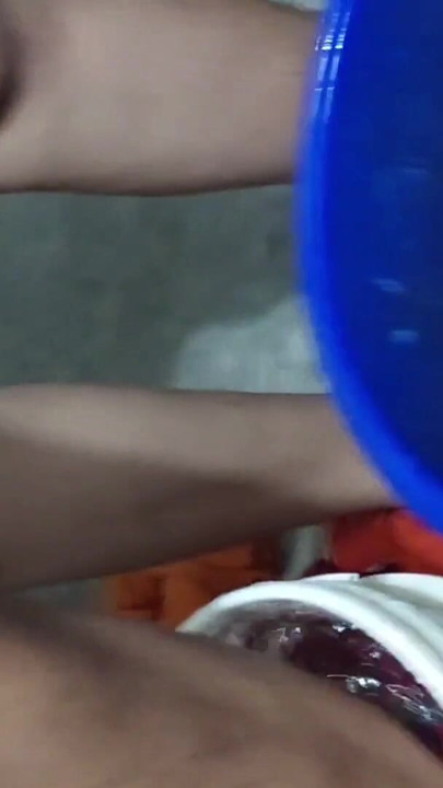 Asian indian village girl forplay with her boyfriend in bathroom. Washing clothes and review her pussy,boobs and white bra. | Clip 3