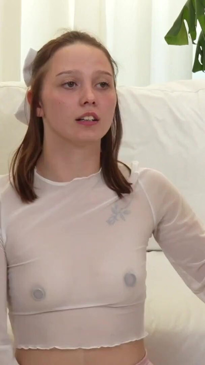 SEX REALITY! Silly Russian slut gets FUCKED LIVE and FACIALIZED by 2 strangers! | Clip 1