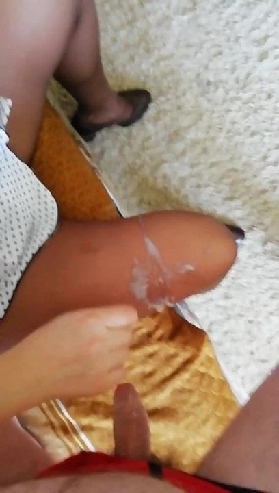 Russian wife handjob pantyhose