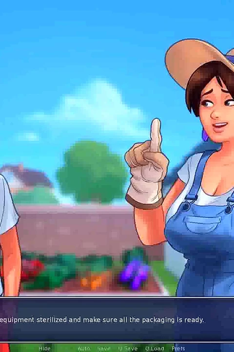 Summertime saga: country MILF is milking her tits with a breast pump ep 82