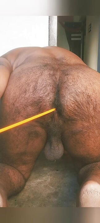 Anal catheter insert into indian Pierced hairy anal.