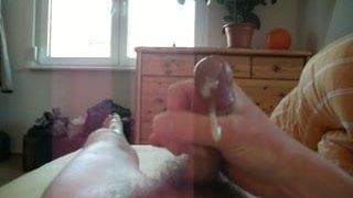 short close up jerkoff with big slow cumshot POV
