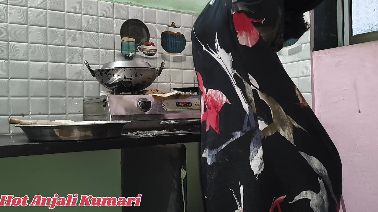 18+ Real Indian shameless stepmother sent her stepson to the field and was cooking naked in the kitchen when her stepson came.