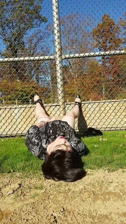 Keri masturbates in public
