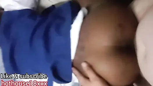 Hot black girl in uniform fucked doggystyle and missionary