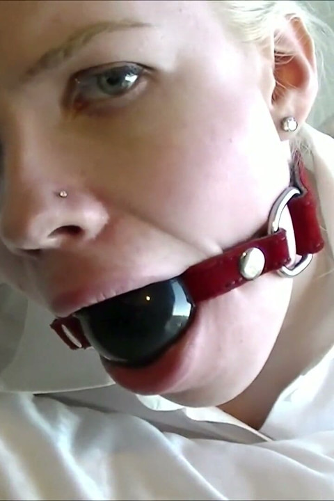 Hogtied Blonde Gagged with Panties, Ballgag and Microfoam Tape!