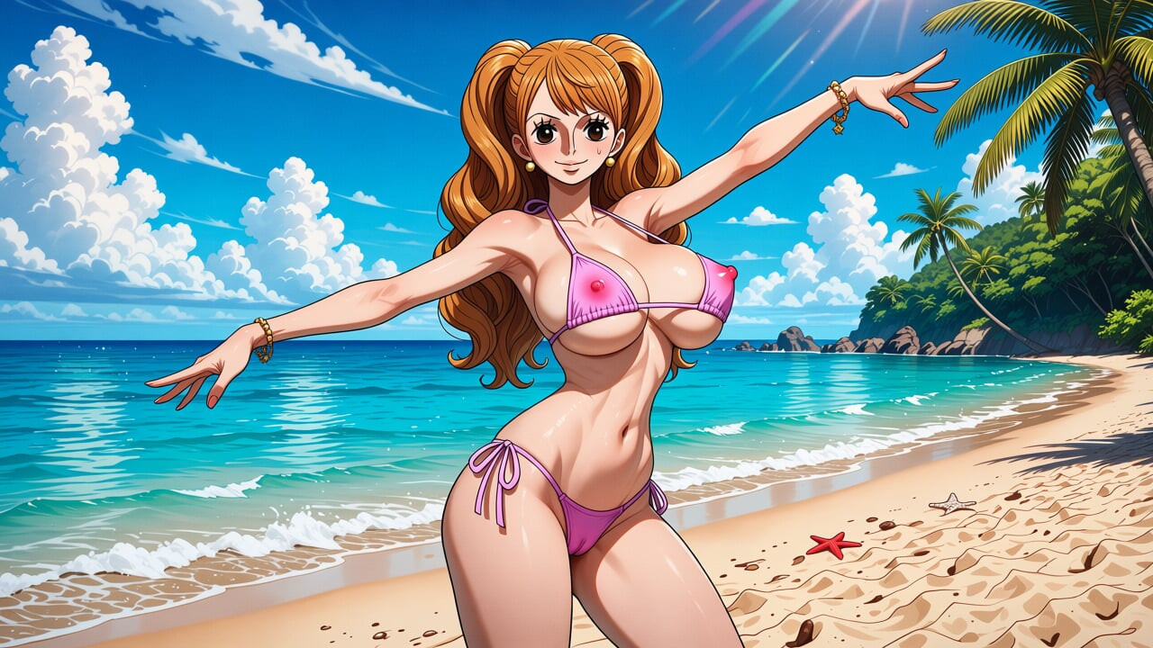 One Piece Babes - One Piece female characters dancing in bikini topless and nude