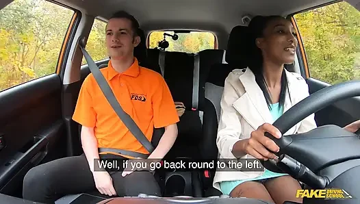 Fake Driving School - When Asia Rae Goes for a Lesson She Settles for Some White Cock