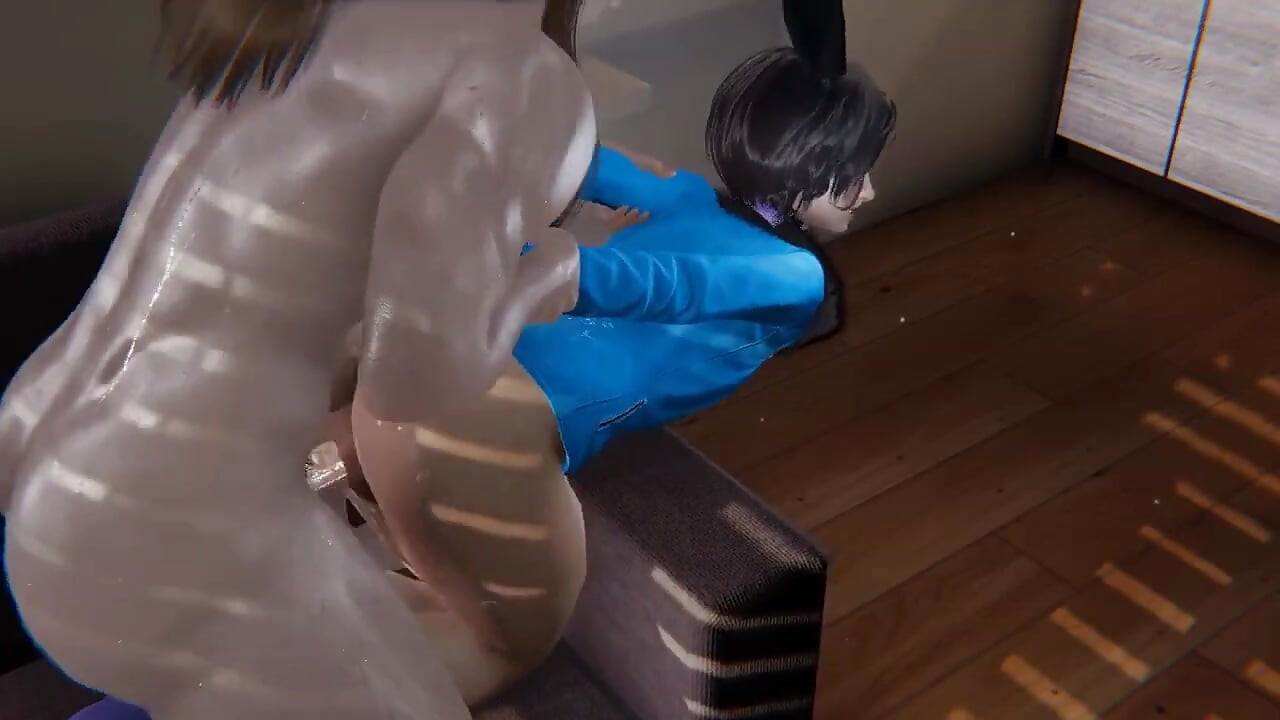 Yaoi Sexy Bunny Femboy Fucked Hard in a Sofa