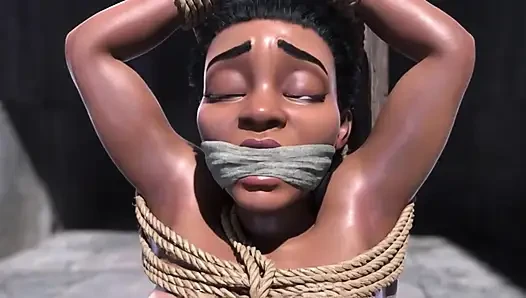 Pregnant African Slave in Bondage - Desperate for More Cum & Breeding