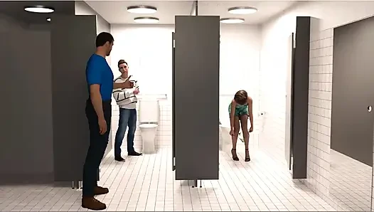 Yaşamaya değer bir hayat - oyun - rol yapma - kocasının önünde umumi tuvalette duvar deliği sakso