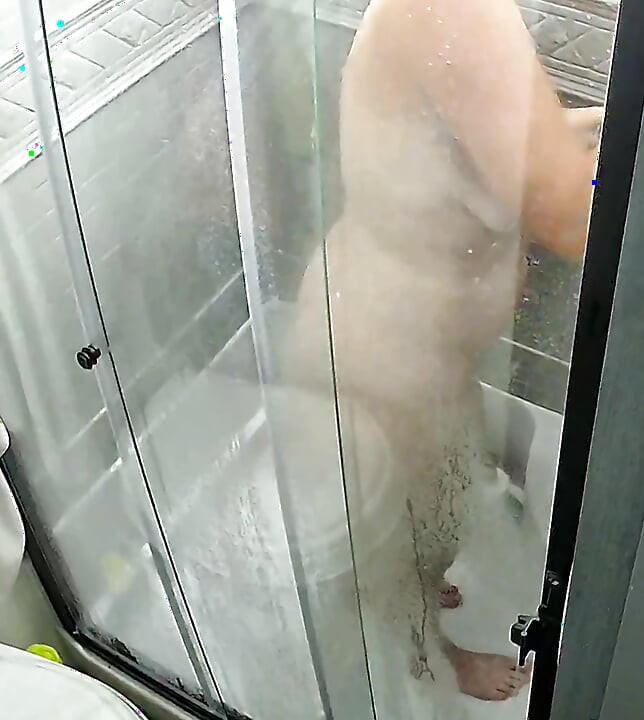 Just taking a shower getting ready for my man to fuck me later.