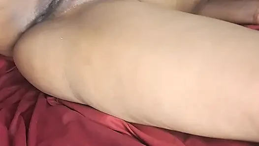 Big carrot inside her pussy