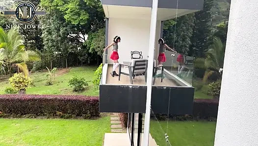 A Petite Girl Seduces Her Neighbor to Put His Cock in Her