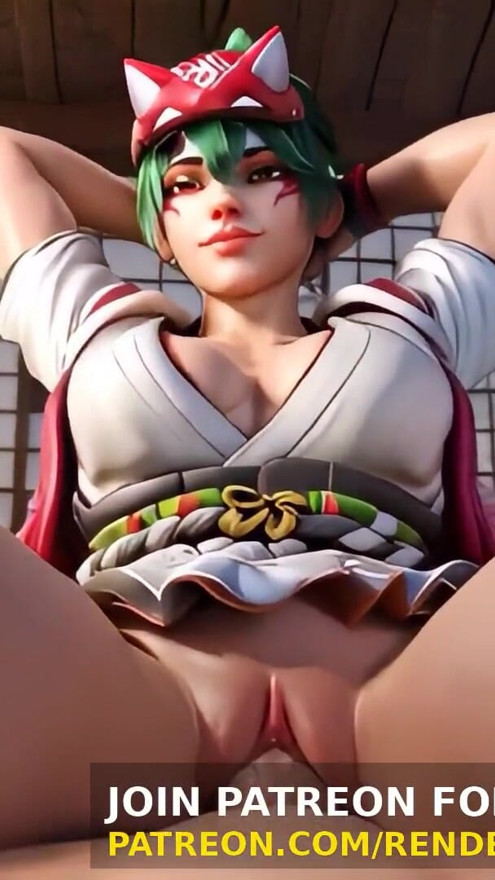 3D Animation : Overwatch - Kiriko Dick Ride Uncensored Hentai AI Generated Cartoon | Clip 1