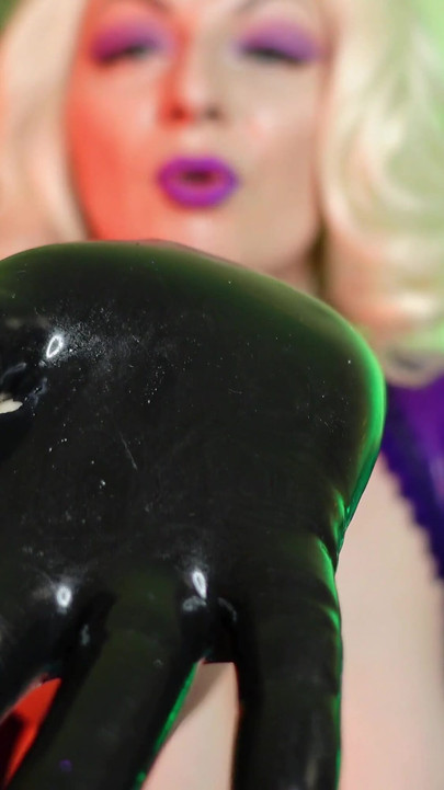 Key moment from "JOI jerk off instruction and CEI cum eating instructions- pin up latex MILF Arya dirty talk roleplay"