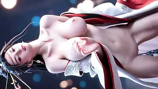 Beautiful female Ninja's dance and her unforgettable night of exploding emotions AI