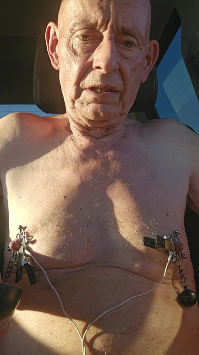 Captivating moment from "nipple torture with spiked clamps and tens unit"