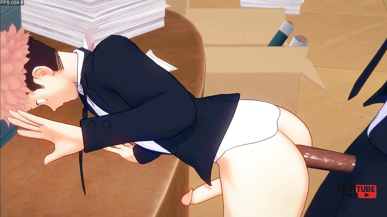 Jujutsu Kaisen Yaoi - Yuuji Fucked by Gojo on a Table