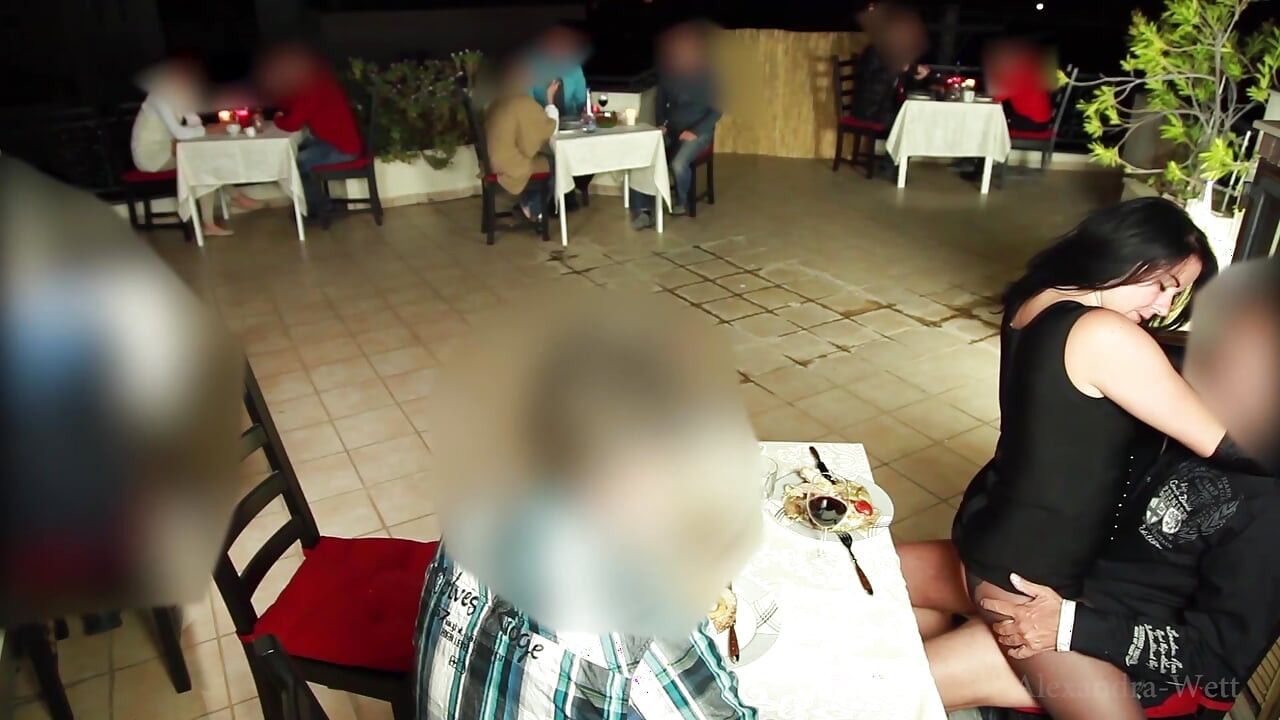 Public Extreme! Hot Licking and Fucking Orgy in a Restaurant