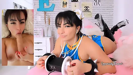 ASMR PORNO INTENSIVES CHUN LI COSPLAY EMANUELLY RAQUEL OHR LECKT AHEGAO, BLOWJOB UND TITTENFICK
