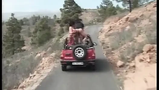 Bazı sürücülere yarağı dava eden olgun sürtükler için yolda seks