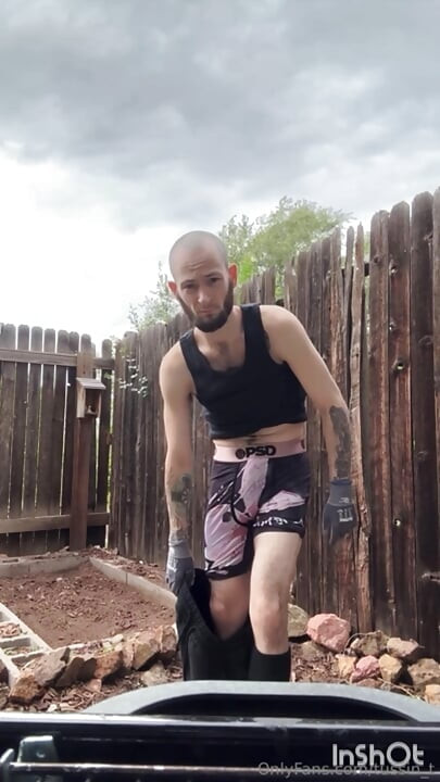 Working in the sun in my underwear
