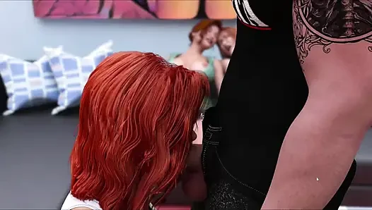 Üvey kız kardeş Emma Sean'ın büyük yarağını emiyor ve dölünü yutuyor