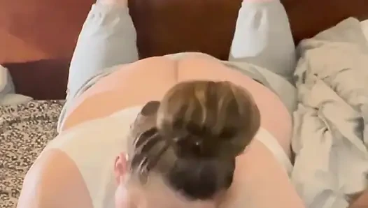 Bam Sucks Till Completion Eats Her Step Bros Cum