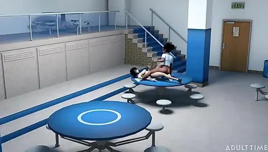 Hentai sex College Episode 8 - Bffs mit dicken titten üben zusammen scissoring an der Hentai sex university