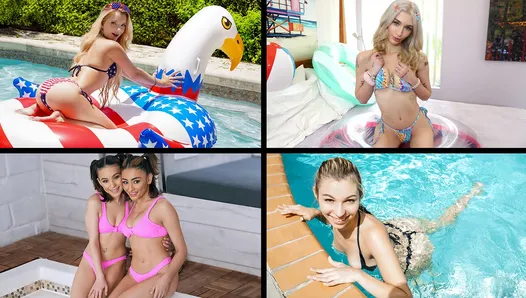 Compilation de bikinis et de fesses mignonnes avec Vanessa Moon, Alice Marie, Emma Rosie et Riley Star