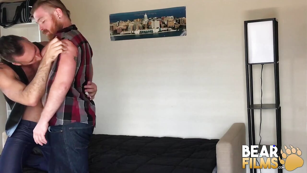 BEARFILMS - Silver Steele fucking tattooed bear after blowjob