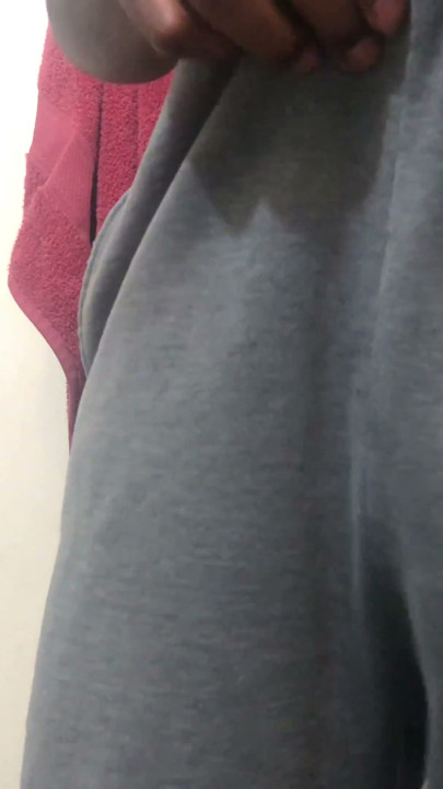 Teasing big black cock (BBC) while Getting dressed after shower | Clip 1