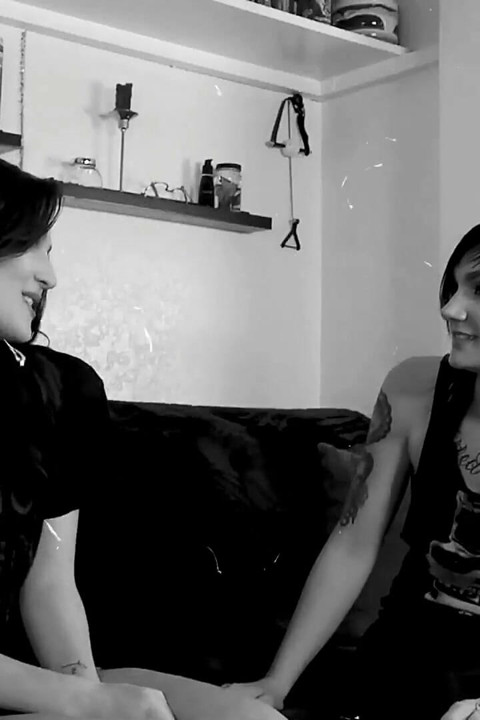 Classic Two Skinny Brunettes Love Lesbian Strapon Sex
