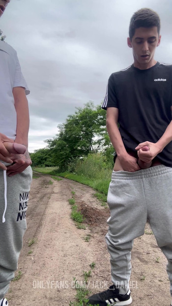 Jaw-dropping moment from "STRAIGHT DUDES HANDJOBS OUTDOOR"