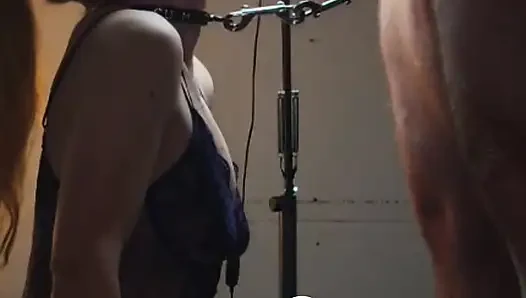 Locked to cock she cannot run away from this throating