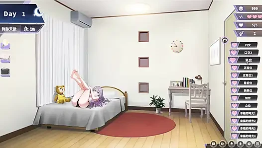 Hentai Game – Happiness Double Room - Silver Haired Woman Gets Her Pussy Pounded