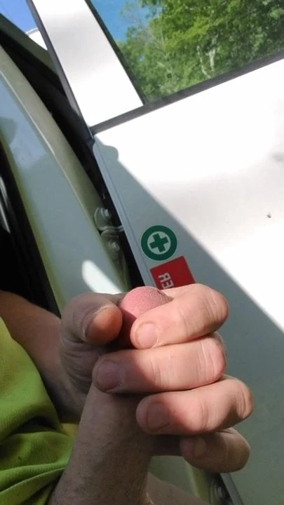 Jerking off outside at work