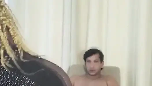 The hot African girl from college likes to cum a lot on the big dick