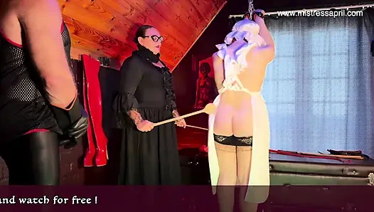 Dominatrix sahibe April - oda hizmetçisi işkencesi