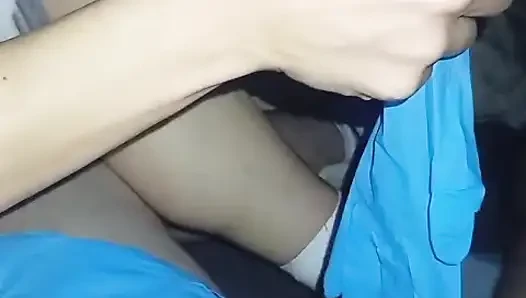 Gentle massage with sterile gloves, it is done as he likes