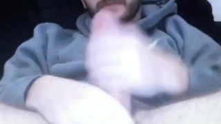 Hot young bearded guy edges huge hung big dick