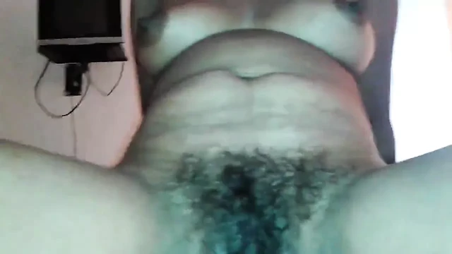 Close-Up Of A Chubby Mature Hairy Indian Pussy Riding