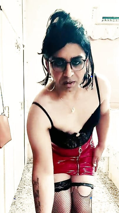 FetishEmmanuella video 12 - Red Vinyl Skirt