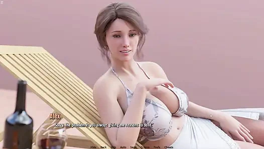 Stepmom Applying Sunscreen On Alex Body In Pool