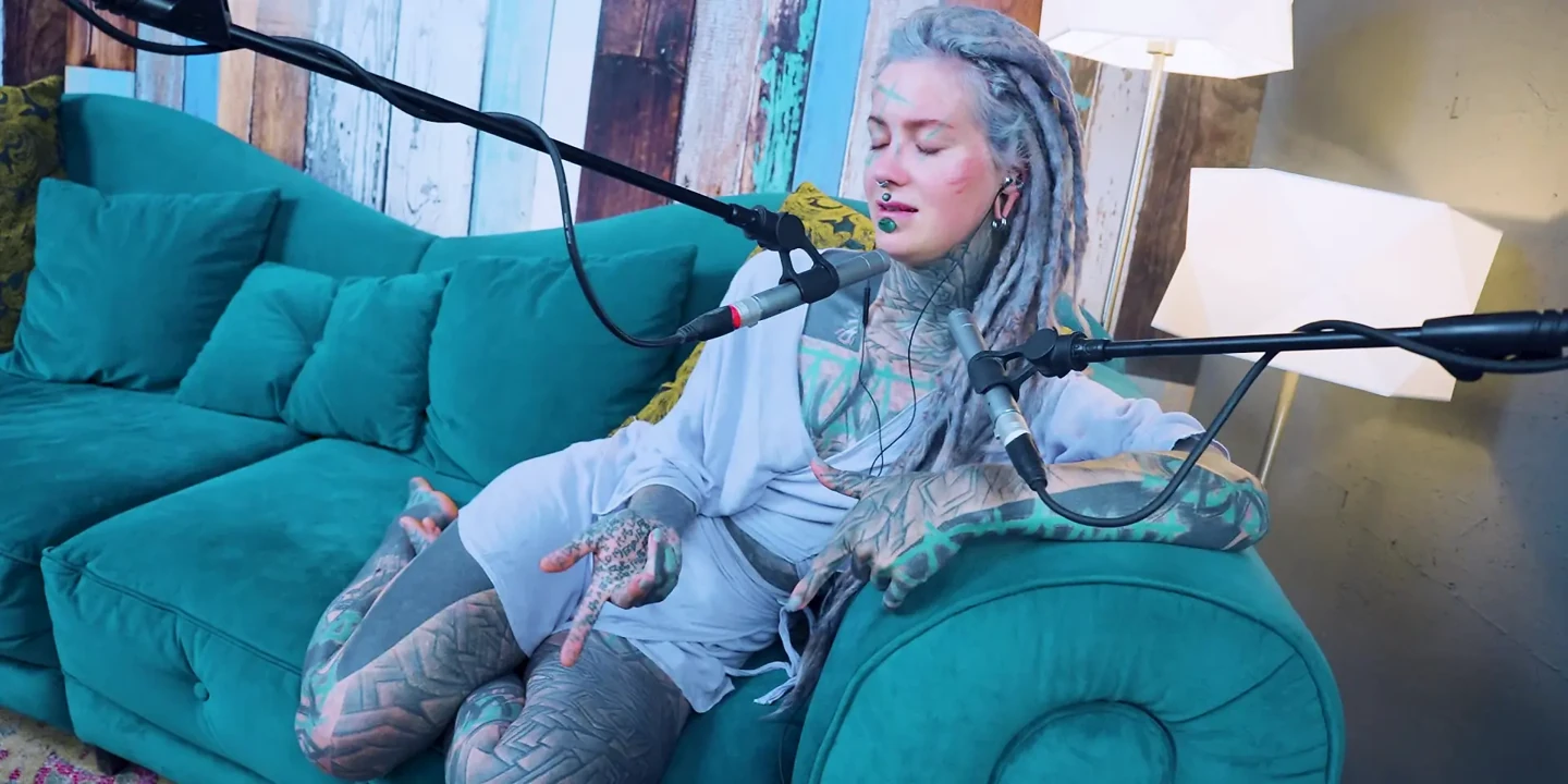 I talk about Z - zeal - ASMR podcast SFW talking goth skinny girl dreadlocks tattoo model inked girl