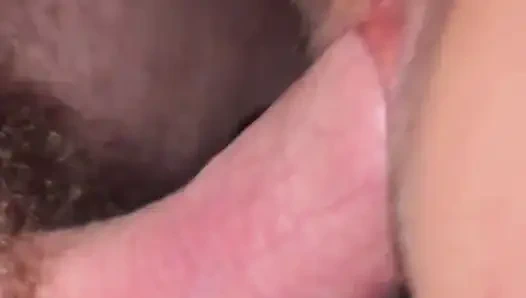 Handjob, doggy style fucking inside cum into hairy pussy