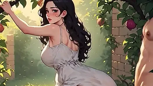 Waifu garden lady pov - ngentot di balik celana dalam & bangku - close-up (cuplikan)