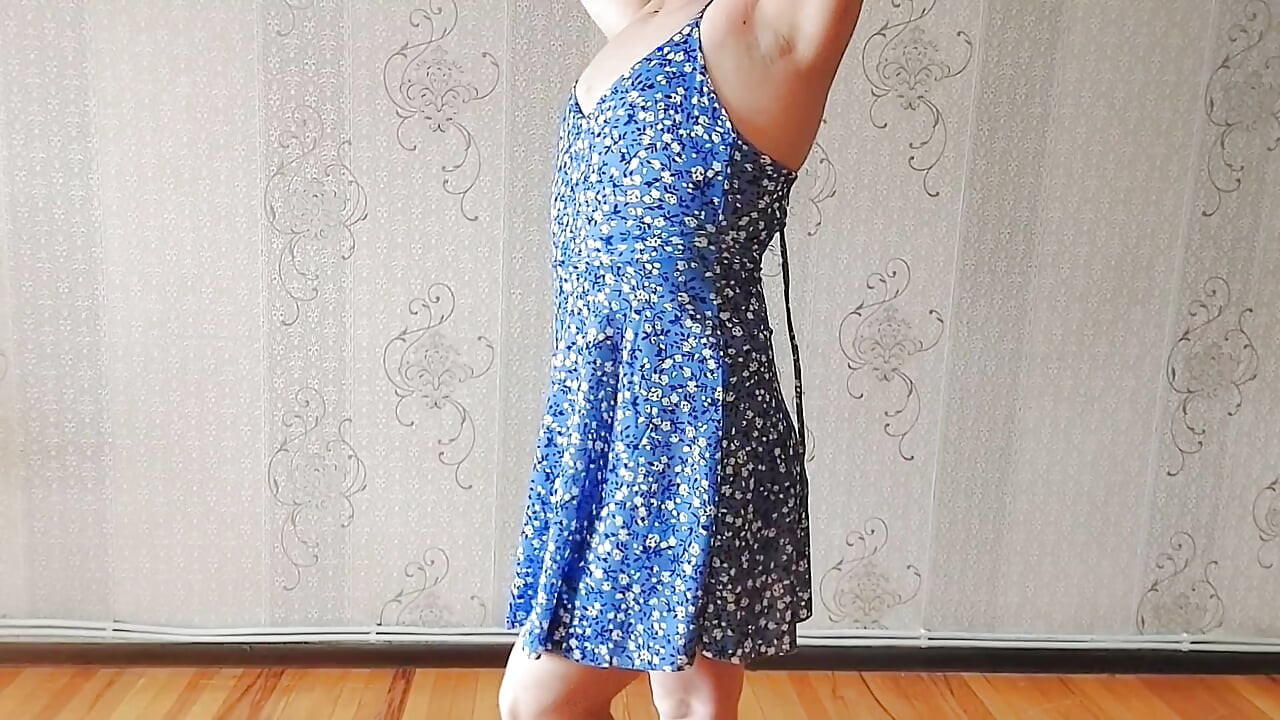 Stunning trans girl playing with her silky hair