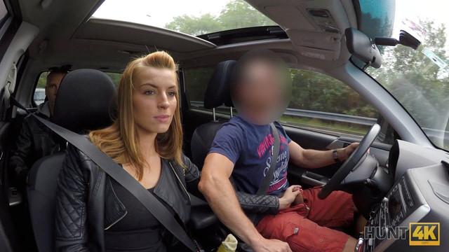 HUNT4K. Cuckold allows blonde girl touch strangers dick for